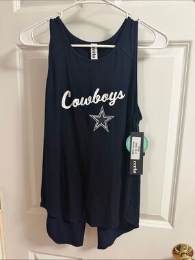 Navy Cowboys Graphic Tank Top